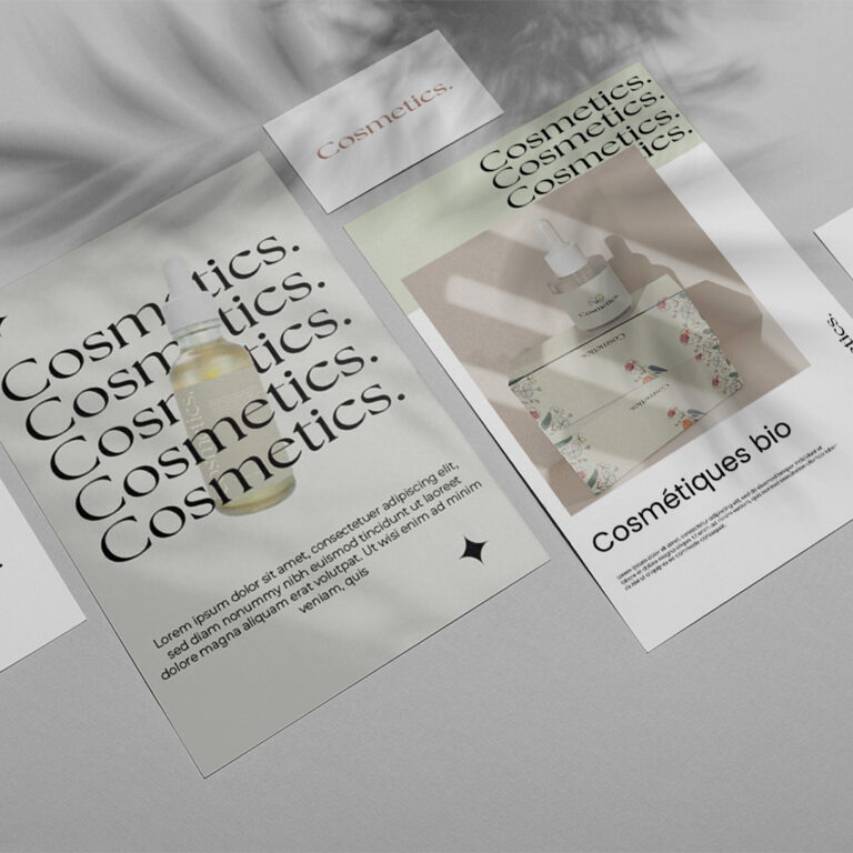 Flyer minimaliste pour une marque de cosmétiques